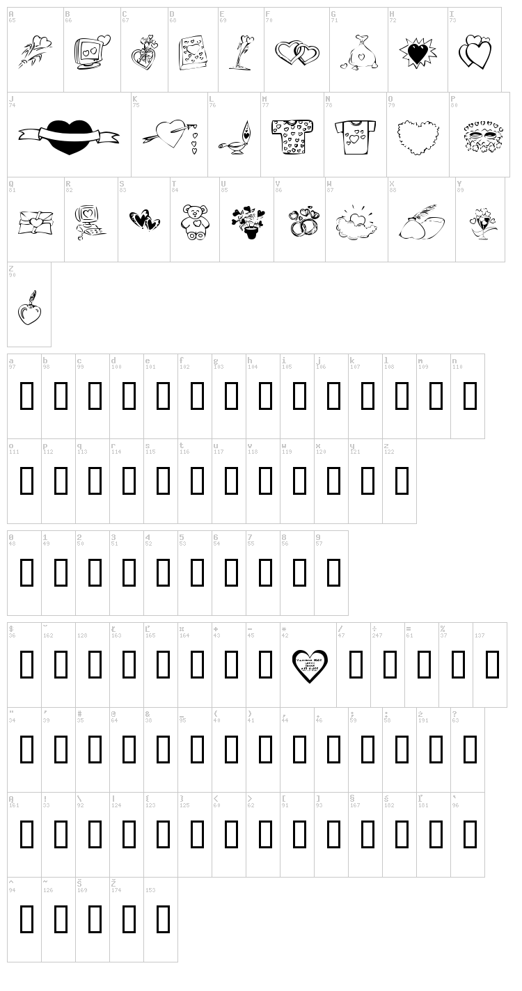 KR Valentines 2006 Ten font map